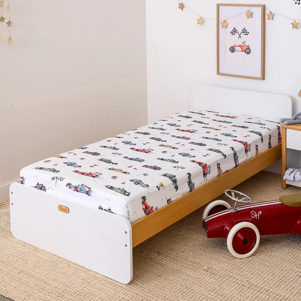 Little Racers Organic Cotton King Single Fitted Sheet