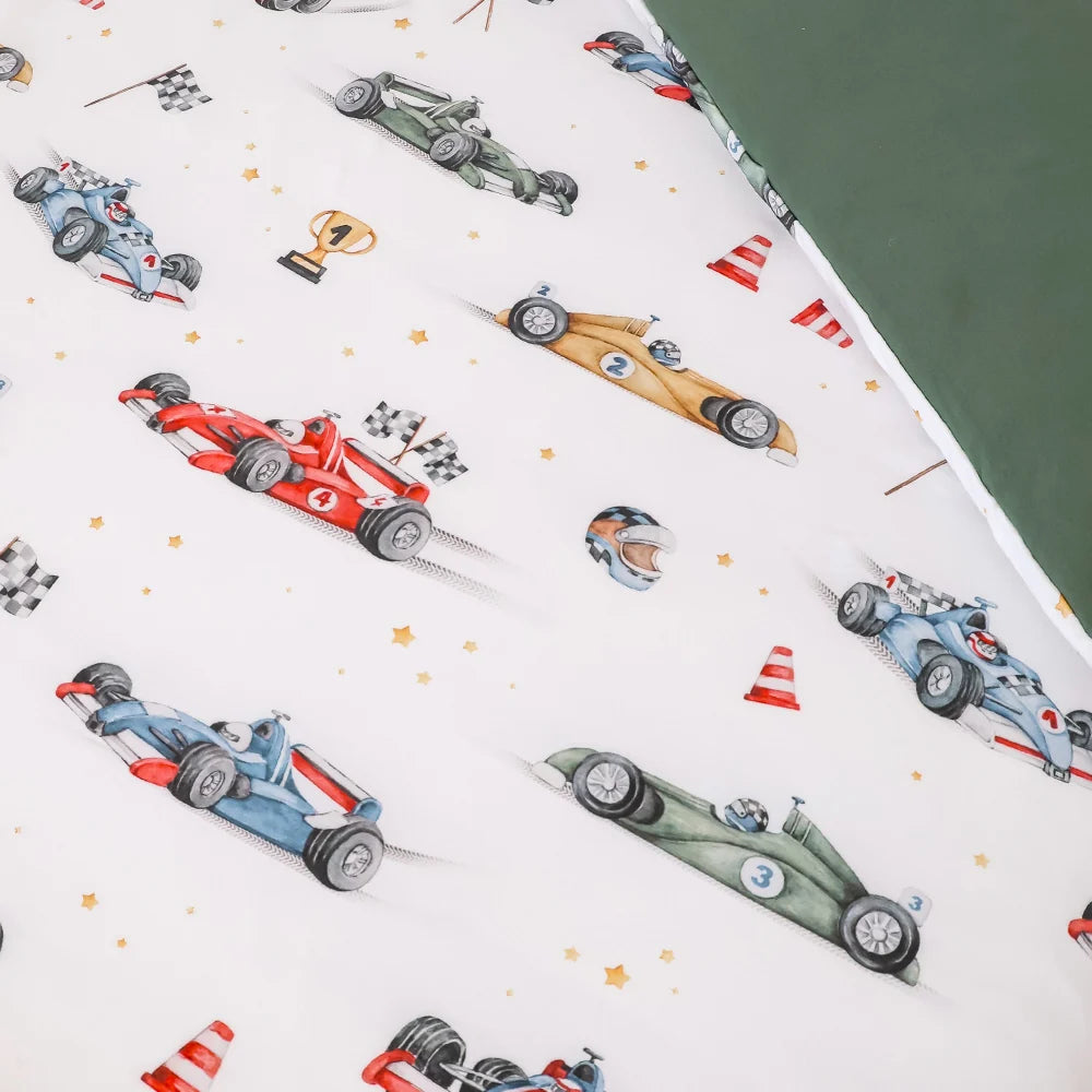 Little Racers Organic Cotton Double Quilt Cover
