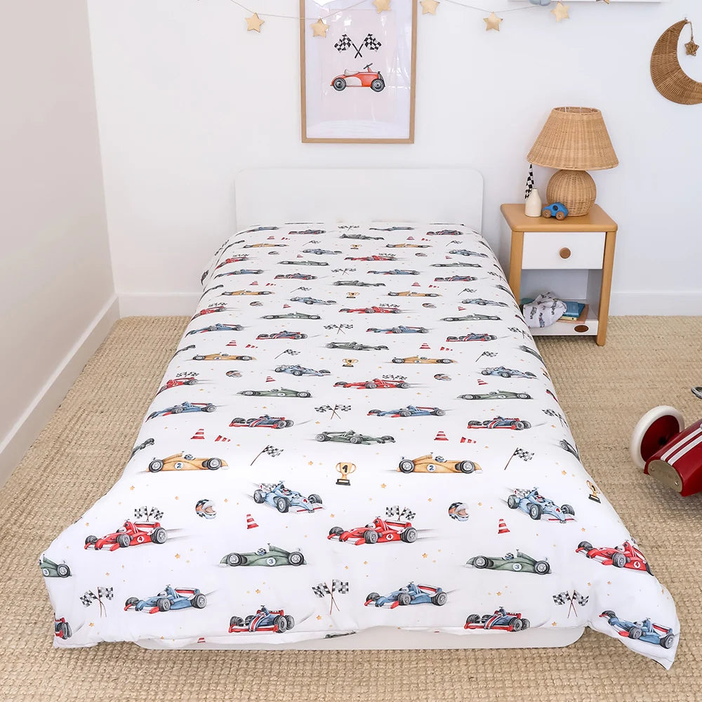Little Racers Organic Cotton Double Quilt Cover