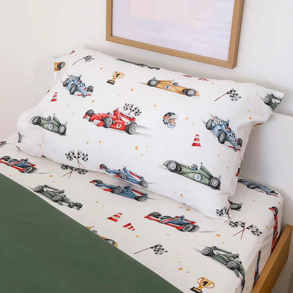 Little Racers Organic Cotton Single Pillowcase 72 x 44cm