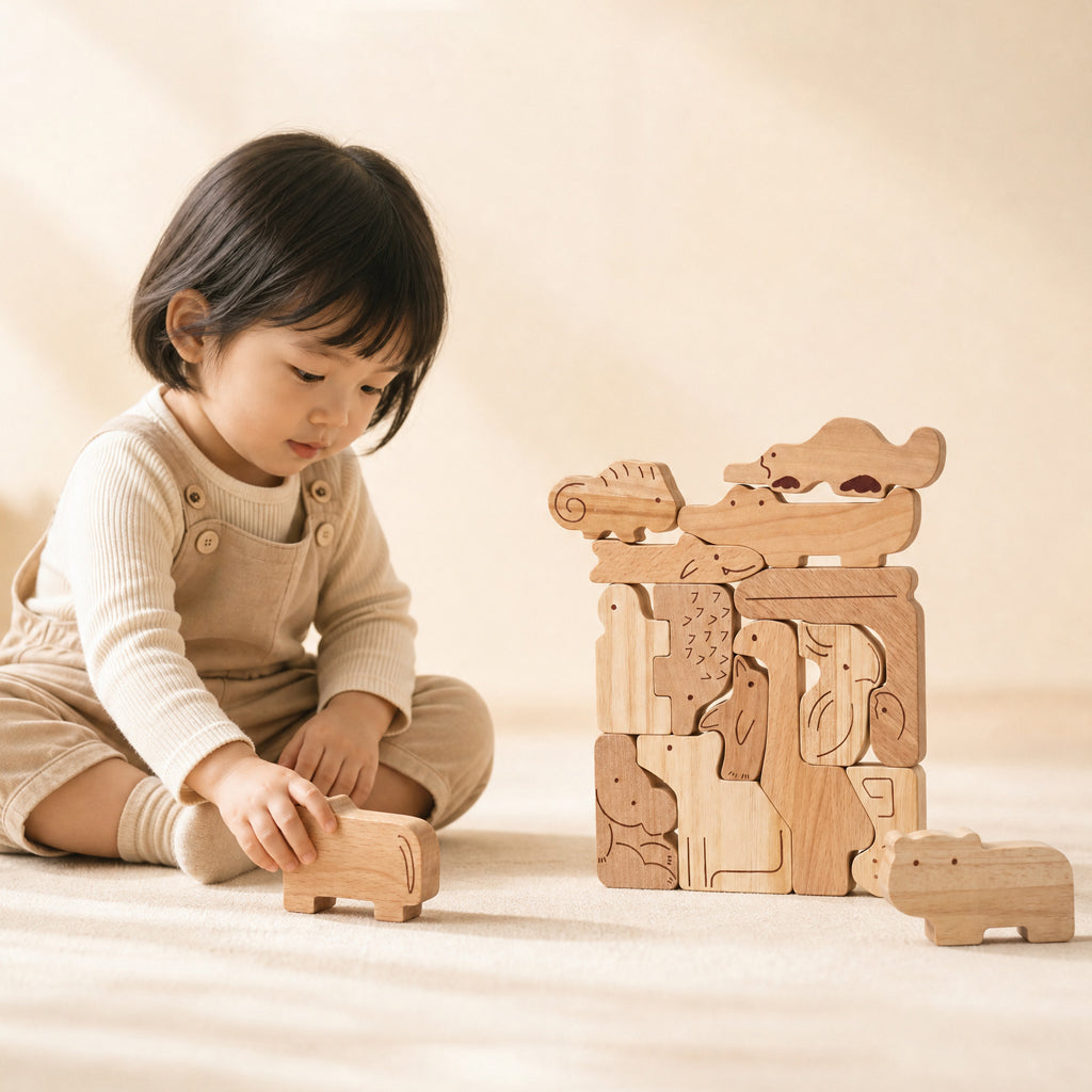 Aussie Animal Stacking Blocks - Natural