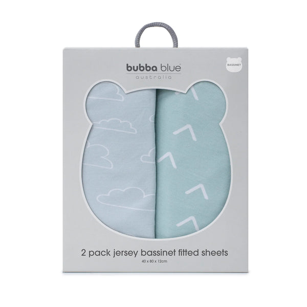 Bubba Blue 2pk Bassinet Fitted Sheets