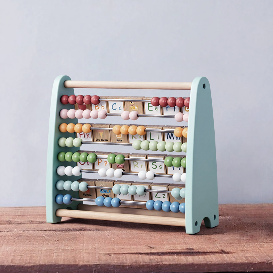 Tooky Double-Sided Wooden Abacus | Alphabet & Counting Learning Toy