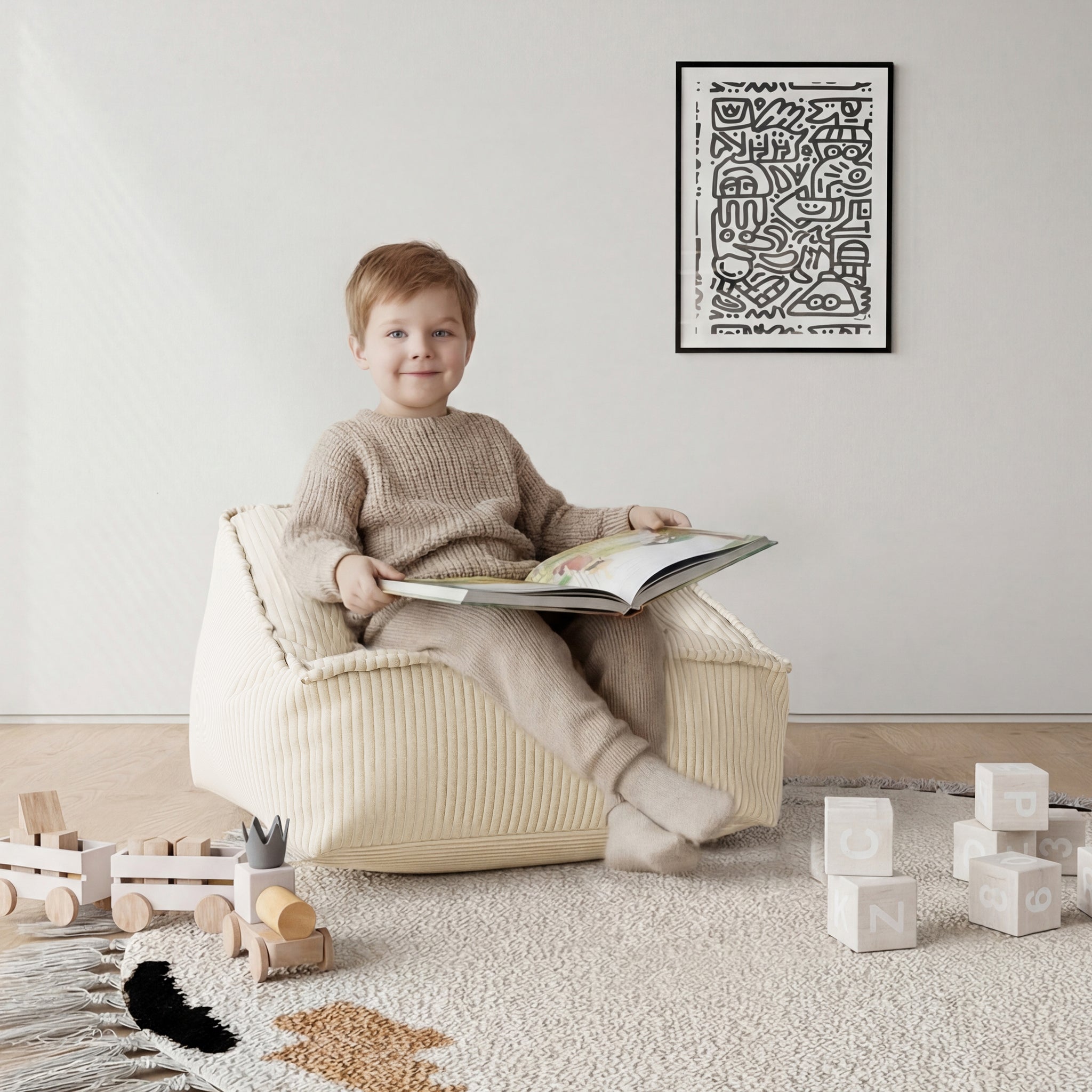 Olli Kids Corduroy Lounge Chair