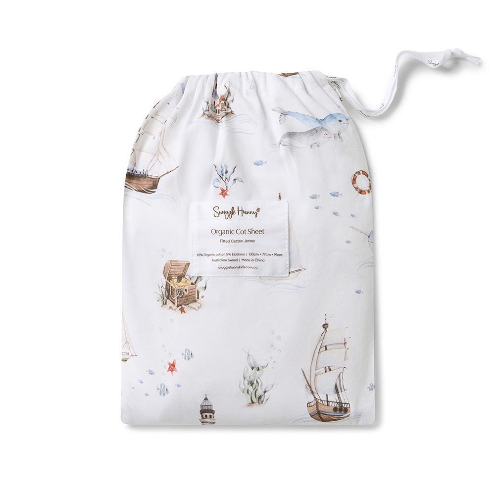 Snuggle Hunny Cot Fitted Sheet – Set Sail