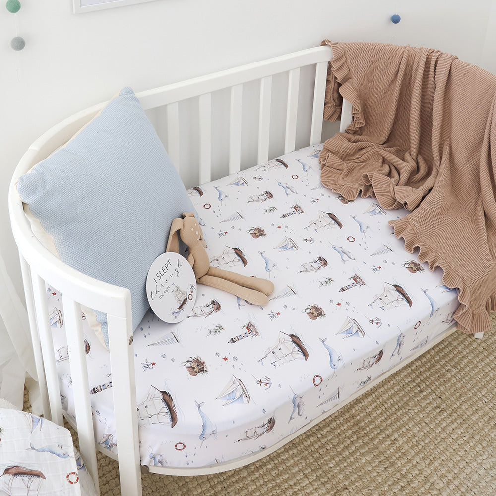 Snuggle Hunny Cot Fitted Sheet – Set Sail