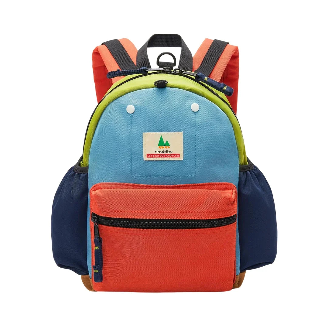 Classic Backpack (Medium) - Orange Red & Blue