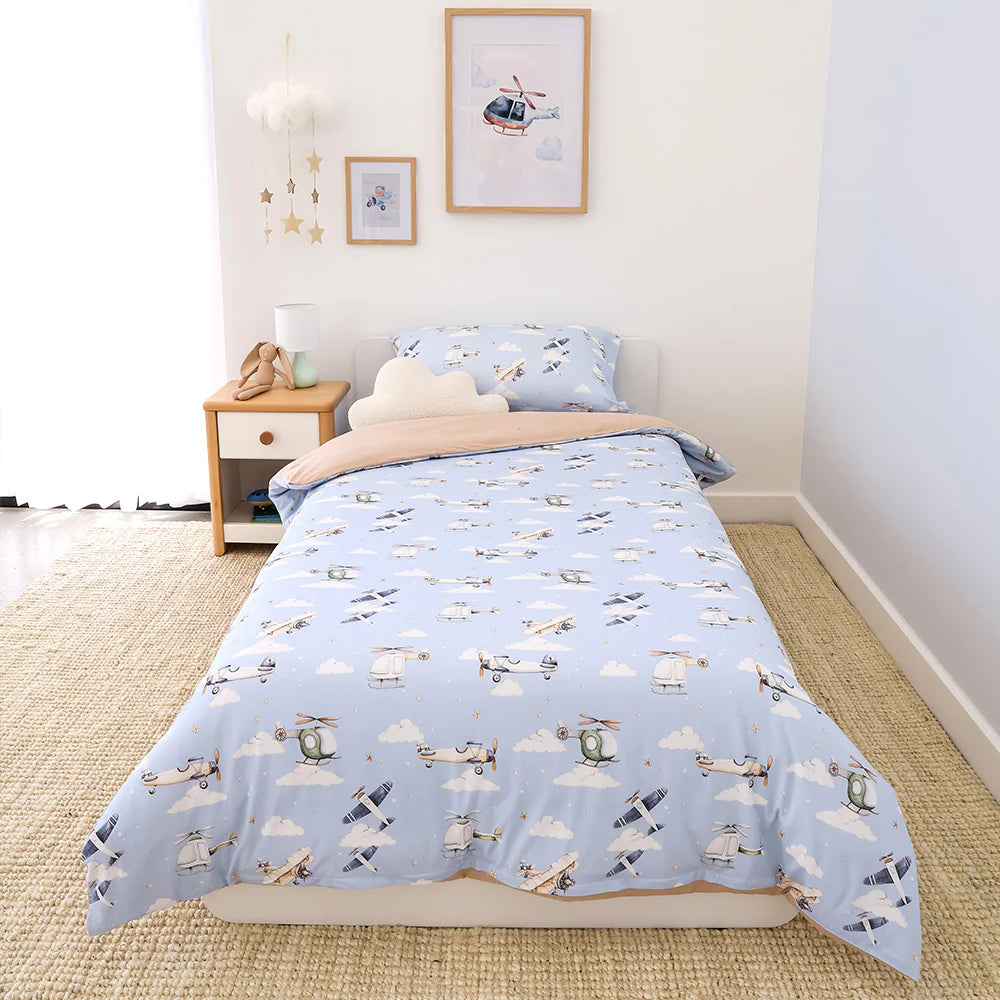 Snuggle Hunny Single Quilt Cover - Taking Flight