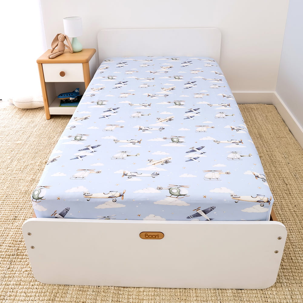 Snuggle Hunny Single Fitted Sheet - Taking Flight