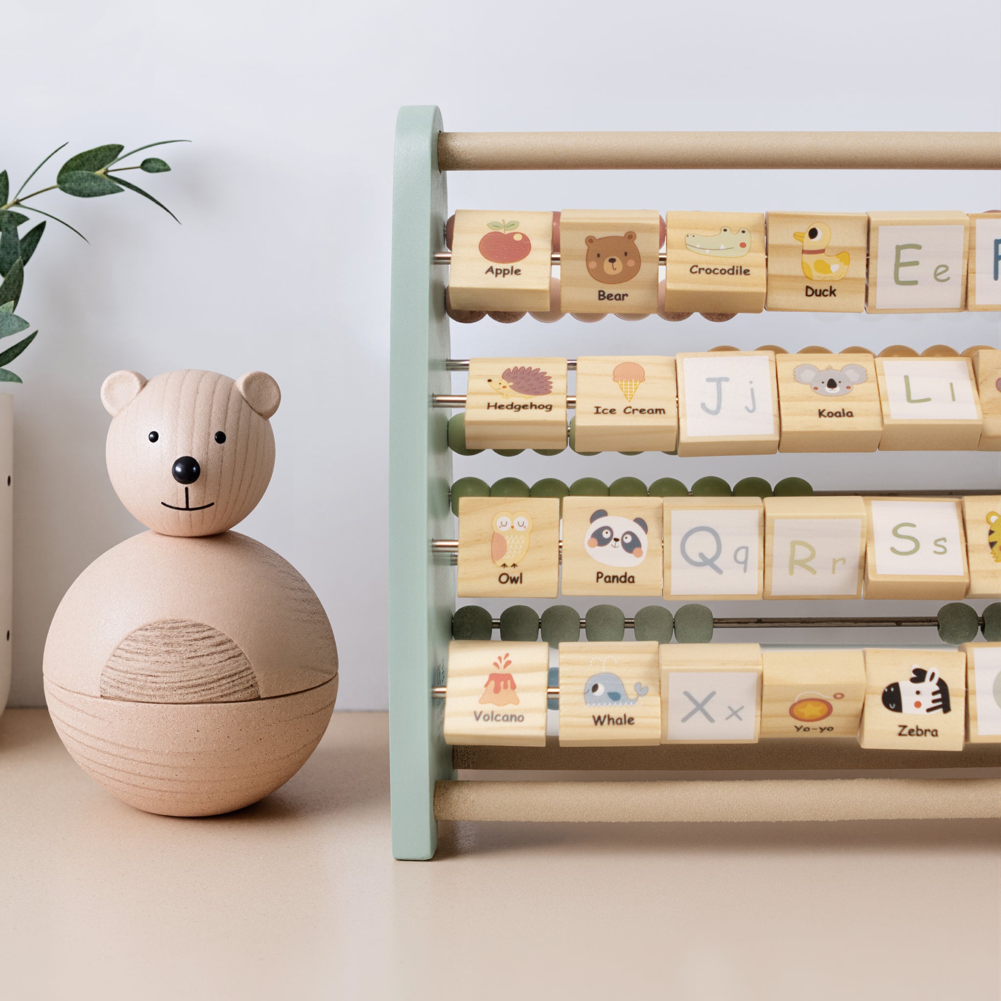 Tooky Double-Sided Wooden Abacus | Alphabet & Counting Learning Toy